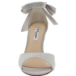 Vinnie Jeweled Ankle Strap Bow Detail Dress Sandal